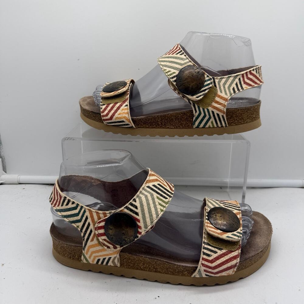 Taos Sandals Womens 37 US 6-6.5 Strap Leather Rainbow Slingback